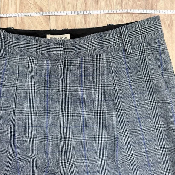 Rebecca Taylor Plaid High Waist Trousers Size 8 - Picture 5 of 8
